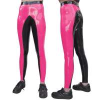 Latex Reitleggings pink/schwarz